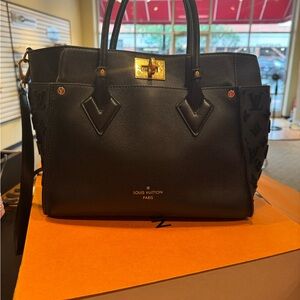 Louis Vuitton On My Side MM Black Calf Skin